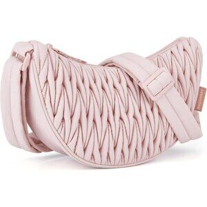 Women's BAGSMART Small Nylon Quilted  Crescent Hobo Handbag